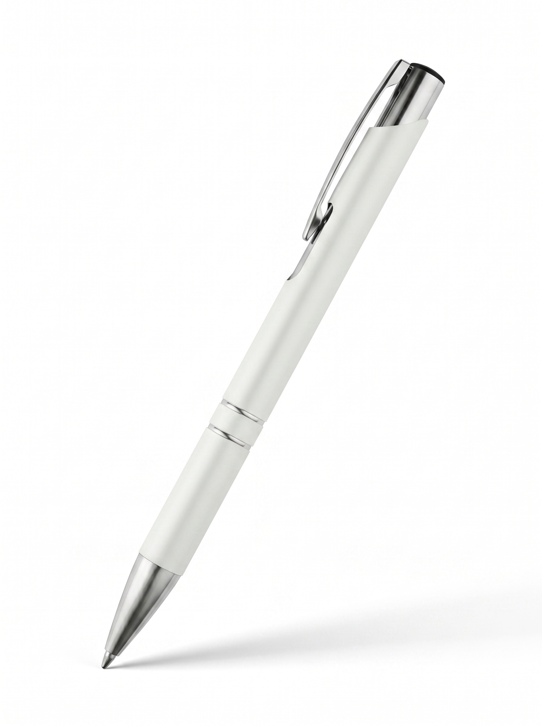 Aluminum Metal Pen Full Chrome - White